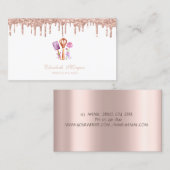 Elegant Rose Gold Drips Bakery Tools Flowers Visitekaartje (Voorkant / Achterkant)
