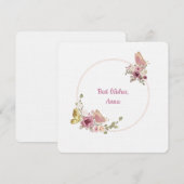 Elegant Rose Gold Floral Butterfly Frame Card Feestdagenkaart (Voorkant / Achterkant)