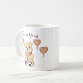 Elegant Rose Gold Forever Yours Teddy Bear Hearts Koffiemok (Voorkant links)