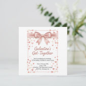 Elegant Rose Gold Galentine's Day Invitation Templ Kaart (Staand voorkant)
