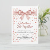 Elegant Rose Gold Galentine's Day Invitation Templ Kaart (Staand voorkant)