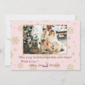 Elegant Rose Gold Glitter Arch Photo Feestdagenkaart (Achterkant)