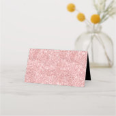Elegant Rose Gold Glitter Floral Black Plaatskaartje (Achterkant)