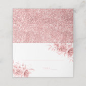 Elegant Rose Gold Glitter Floral  Plaatskaartje (Buitenkant ongevouwen)