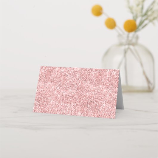 Elegant Rose Gold Glitter Floral  Plaatskaartje (Achterkant)