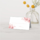 Elegant Rose Gold Glitter Floral  Plaatskaartje (Voorkant)