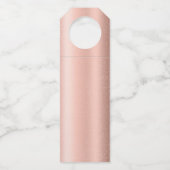 Elegant Rose Gold Glitter Monogram Wedding Flessenhanger (Achterkant)