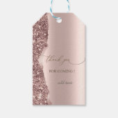 Elegant Rose Gold Glitter Script  Cadeaulabel (Voorkant)