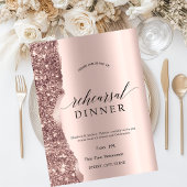 Elegant Rose Gold Glitter Script Kaart