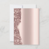 Elegant Rose Gold Glitter Script  Kaart (Achterkant)