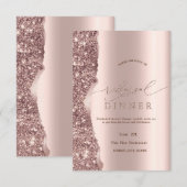 Elegant Rose Gold Glitter Script  Kaart (Voorkant / Achterkant)