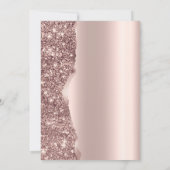 Elegant Rose Gold Glitter Script Kaart (Achterkant)