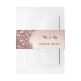 Elegant Rose Gold Glitter Script  Uitnodigingen Wikkel