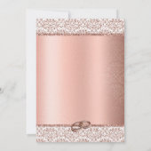 Elegant Rose Gold Glitter Wedding Rehearsal Dinner Kaart (Achterkant)