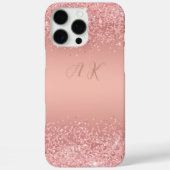 Elegant Rose Gold Luxe Shimmer Monogram  Case-Mate iPhone Case (Achterkant)