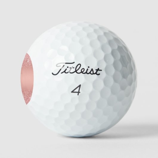 Elegant Rose Gold Luxe Shimmer Monogram Golfballen (Logo)