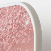 Elegant Rose Gold Luxe Shimmer Monogram Pickleball Paddle (Links Detail)