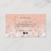Elegant rose gold marble scissors hairstylist visitekaartje (Achterkant)