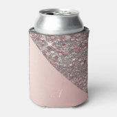 Elegant Rose Gold Monogram Blikjeskoeler (Blikje Voorkant)