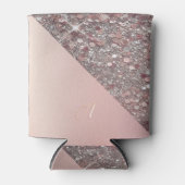 Elegant Rose Gold Monogram Blikjeskoeler (Voorkant)