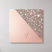 Elegant Rose Gold Monogram Canvas Afdruk (Voorkant)
