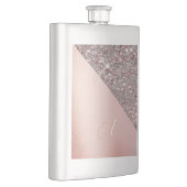 Elegant Rose Gold Monogram Classic Flask Flacon (Rechts)