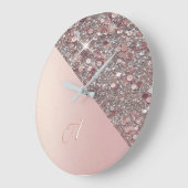 Elegant Rose Gold Monogram Grote Klok (Hoek)