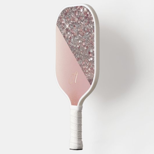 Elegant Rose Gold Monogram Pickleball Paddle (Links)
