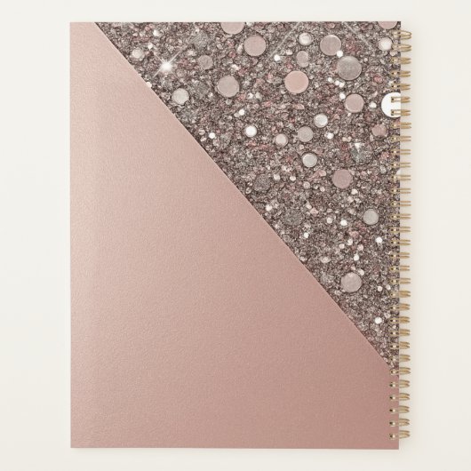 Elegant Rose Gold Monogram Planner (Achterkant)
