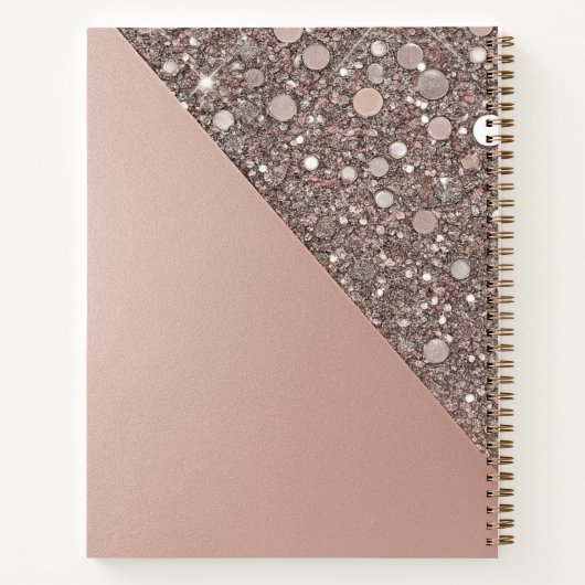 Elegant Rose Gold Monogram Planner Notitieboek (Achterkant)