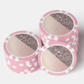 Elegant Rose Gold Monogram Poker Chips (Opstapeling)