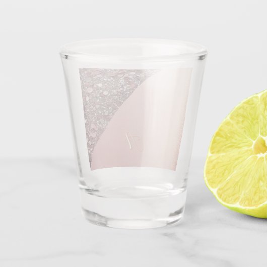 Elegant Rose Gold Monogram Shot Glas (Achterkant)