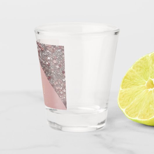 Elegant Rose Gold Monogram Shot Glas (Rechts)