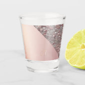 Elegant Rose Gold Monogram Shot Glas (Voorkant)