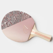 Elegant Rose Gold Monogram Tafeltennisbatje (Zijkant)