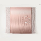 Elegant Rose Gold Monogram Wedding Backdrop Wandkleed (Voorkant (horizontaal))