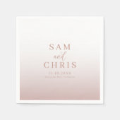 Elegant Rose Gold monogram Wedding Servet (Voorkant)