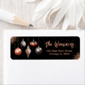 Elegant Rose Gold Ornament Christmas Etiket (Insitu)