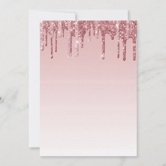 Elegant Rose Gold Pink Glitter 70th Birthday Party Kaart (Achterkant)