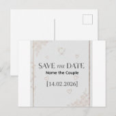Elegant Rose Gold Save the Date Announcement Postc Aankondigingskaart (Voorkant / Achterkant)