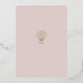 Elegant Rose Gold Seashell Wedding Folie Uitnodiging (Achterkant)