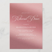 Elegant Rose Gold Wedding Rehearsal Dinner Kaart (Voorkant)