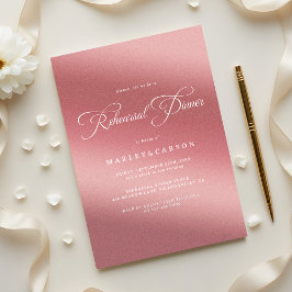 Elegant Rose Gold Wedding Rehearsal Dinner Kaart
