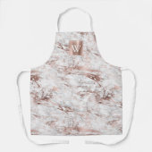 Elegant Rose Gold White Marble Monogram Schort (Voorkant)