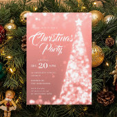 Elegant Rose Gold Winter Christmas Tree Holiday  Kaart