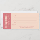 Elegant Rose & Ivory Business Gift Certificate (Voorkant)