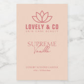 Elegant Rose & Ivory Kaars Productlabel  Voedselcontainer Etiket (Enkel label)
