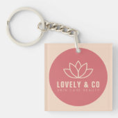 Elegant Rose & Ivory Salon Business Promotional Sleutelhanger (voorkant)