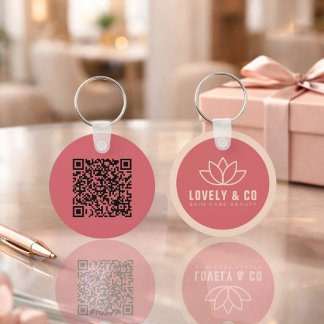 Elegant Rose & Ivory Salon Business Promotional  Sleutelhanger