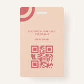 Elegant Rose & Ivory Salon Employee Qr Code  Badge (Achterkant)